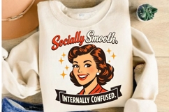 Socially Smooth Internally Confused Retro Funny PNG Design Product Image 4
