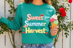 Sweet Summer Harvest Cute Patchwork Fruit Summer PNG Design Product Image 4