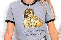 Low Noise Soft Music One Good Cat PNG, Cat Lover PNG Design Product Image 5