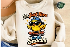 I'm Just Here for the Snacks Funny Chick PNG Design Product Image 4