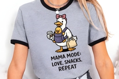 Mama Mode Love Snacks Repeat Duck Mom PNG Design Product Image 5