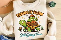 Taking It Slow Turtle Quote PNG Design Product Image 1