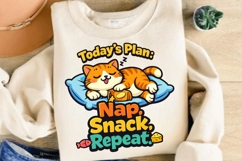 Today's Plan Nap Snack Repeat Cat PNG, Cute Sleeping Cat Product Image 4