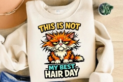 This Is Not My Best Hair Day Cat PNG Design, Funny Grumpy Product Image 4