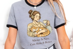 Silence Is Nice Cats Make It Better PNG, Cat Lover Product Image 5