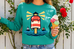 Patriotic Lighthouse Popsicle Coastal Summer Beach Product Image 4