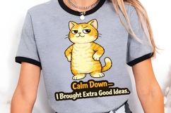 Calm Down I Brought Extra Good Ideas PNG, Funny Cat Quote Product Image 4