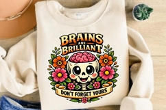 Brains Are Brilliant Skull Brain PNG Design Product Image 4