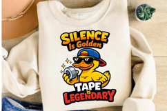 Silence Is Golden Tape Is Legendary Funny Duck PNG Design Product Image 4