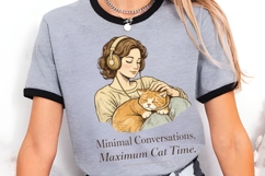 Minimal Conversations Maximum Cat Time PNG, Cat Lover Product Image 5