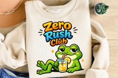 Zero Rush Club Frog PNG, Funny Lazy Frog Drink PNG Design Product Image 4