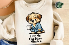 Give Me Five More Minutes Dog PNG, Funny Sleepy Dog Coffee Product Image 4