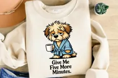 Give Me Five More Minutes Dog PNG, Funny Sleepy Dog Coffee Product Image 4