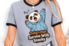 Today's Plan Survive With Snacks PNG, Funny Lazy Panda PNG Product Image 5