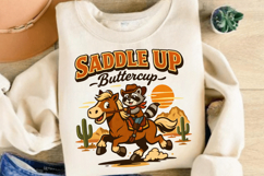 Saddle Up Buttercup Raccoon Cowboy PNG Design Product Image 4