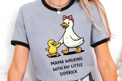 Mama Walking With My Little Sidekick PNG, Cute Mama Duck Product Image 4