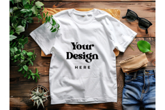 White T-shirt Mockups Bella and Canvas Top View Mockups_10 Product Image 1