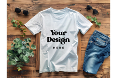 White T-shirt Mockups Bella and Canvas Top View Mockups_11 Product Image 1