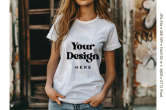 White T-shirt Mockups Bella and Canvas Top View Mockups_21 Product Image 1