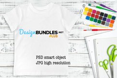 T-shirt mock up empty white. School creative art background PSD full wrap