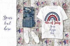 T-shirt mock up. Independence day 4th of July america patriotic theme design