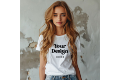 White T-shirt Mockups Bella and Canvas Top View Mockups_12 Product Image 1