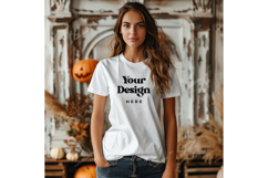 White T-shirt Mockups Bella and Canvas Top View Mockups_34 Product Image 1