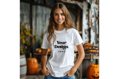 White T-shirt Mockups Bella and Canvas Top View Mockups_35 Product Image 1