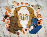 Booktrovert with Sunflowers Png Instant Download Product Image 8