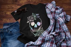 Floral Skull svg - Flower Woman Skull svg Halloween svg png Product Image 6