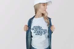 White t-shirt woman model mockup on neutral white background Product Image 1