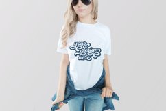 White t-shirt woman model mockup on neutral white background Product Image 1