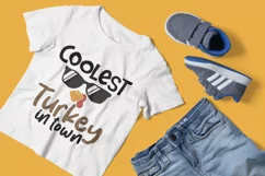 Coolest turkey the town SVG, Cutest turkey in town SVG Product Image 2