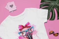 Pink Flamingo Wearing Glasses Sublimation Designs Product Image 8