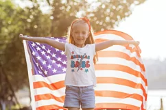 American Babe Sublimation | Retro Patriotic Shirt Print Product Image 3