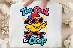 Too Cool to Coop Funny Skater Chick PNG Design Product Image 5