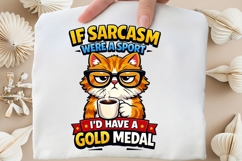If Sarcasm Were A Sport I'd Have A Gold Medal Cat PNG Product Image 5