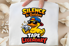 Silence Is Golden Tape Is Legendary Funny Duck PNG Design Product Image 5