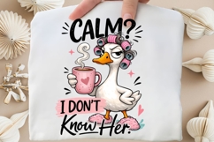 Calm I Don't Know Her Goose PNG, Sassy Goose With Coffee Product Image 5