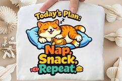 Today's Plan Nap Snack Repeat Cat PNG, Cute Sleeping Cat Product Image 5