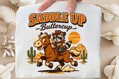 Saddle Up Buttercup Raccoon Cowboy PNG Design Product Image 5