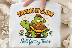 Taking It Slow Turtle Quote PNG Design Product Image 5