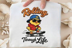 Rolling Through Life Funny Skater Chick PNG Design Product Image 5
