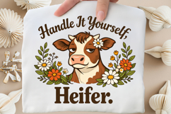 Handle It Yourself Heifer Funny Cow PNG Design Product Image 5