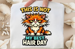 This Is Not My Best Hair Day Cat PNG Design, Funny Grumpy Product Image 5