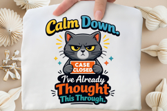 Calm Down Case Closed Funny Cat PNG Design Product Image 5