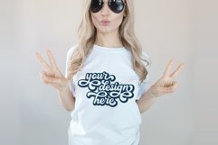 White t-shirt woman model mockup on neutral background Product Image 1