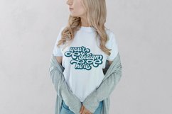 White t-shirt woman model mockup on neutral background Product Image 1
