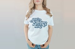 White t-shirt woman model mockup on neutral background Product Image 1
