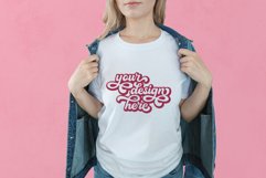 White t-shirt woman model mockup on pink background Product Image 1